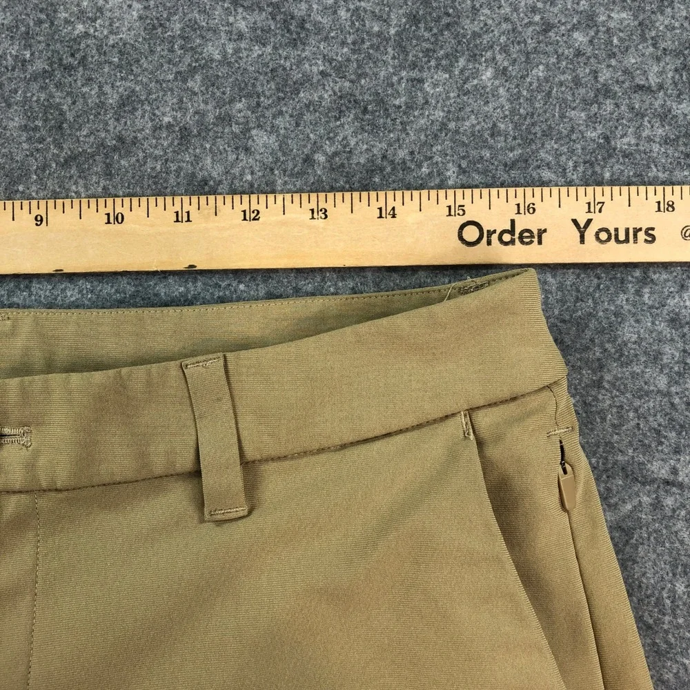 Lululemon Mens Commission Short 32 Golf Chino Warpstreme Khaki Tan Mid Rise Gym